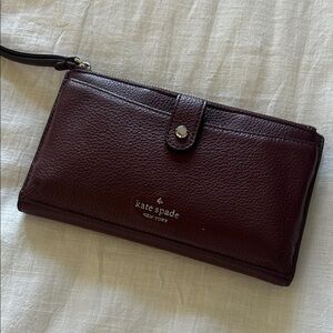Kate Spade Burgundy Leather Wristlet
